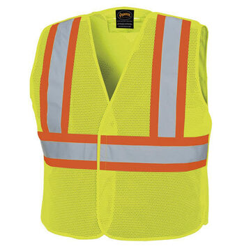 Gilet de sécurité en maille détachable haute visibilité, 2XL/3XL, jaune/vert, polyester, classe 2 type P et R, 54-56 pouce poitrine