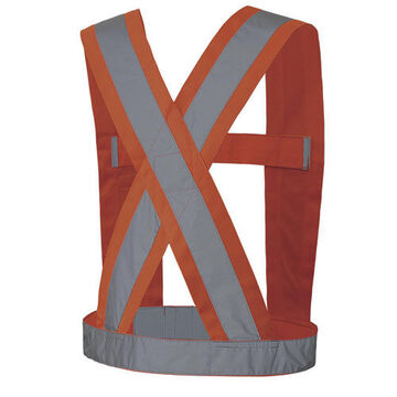 Adjustable Safety Sash, Universal, Hi-Viz Orange, Tricot Polyester, Class 1