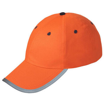 Chapeau de balle réglable, universel, orange haute visibilité, fermeture auto-agrippante