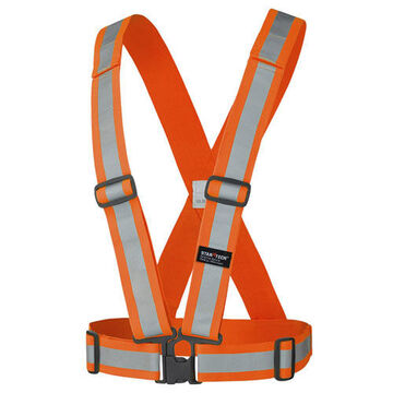 Safety Sash 4 Point Tear-away Premium, One-size Fit All, Hi-viz Orange, Tricot Polyester