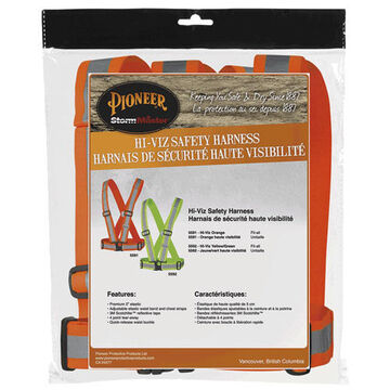 Safety Sash 4 Point Tear-away Premium, One-size Fit All, Hi-viz Orange, Tricot Polyester