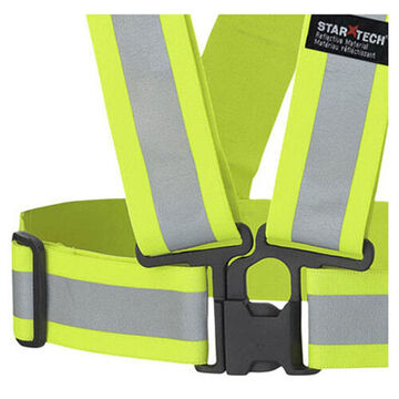 4 Point Tear-away Premium Safety Sash, Universal, Hi-Viz Yellow, Green, Tricot Polyester, Class 1