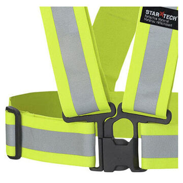 Ceinture de sécurité de qualité supérieure détachable à 4 pouceints, universelle, jaune haute visibilité, vert, polyester tricoté, classe 1