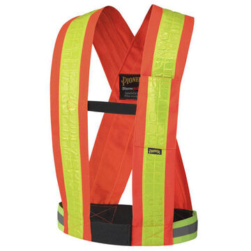 High Visibility Safety Sash, One-Size Fit All, Hi-Viz Orange, 100% Polyester