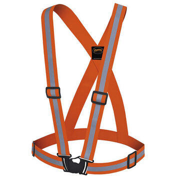Hangable Bag Safety Sash, One-Size Fit All, 1.5 in lg, Hi-Viz Orange
