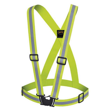 Safety Sash, One-Size Fit All, Hi-Viz Yellow, Green, Tricot Polyester