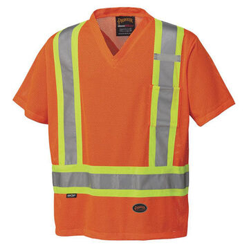 Safety Traffic T-shirt, Women, 3XL, Hi-Viz Orange, Polyester Mesh