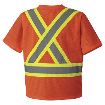 Safety Traffic T-shirt, Women, 3XL, Hi-Viz Orange, Polyester Mesh