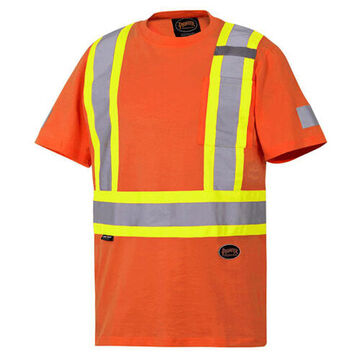 T-shirt de sécurité, femme, 3XL, orange, tricot jersey 100 % coton