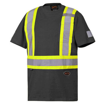 Safety T-shirt, Women, 2XL, Black, 100% Cotton Jersey Knit