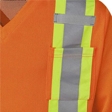 Safety Traffic T-shirt, Women, XL, Hi-Viz Orange, Micro Mesh