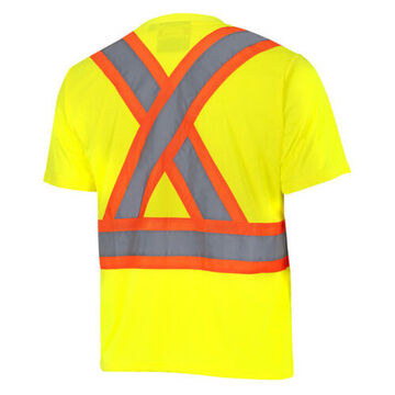 T-shirt de sécurité, unisexe, 2XL, jaune haute visibilité, vert, polyester Birdseye