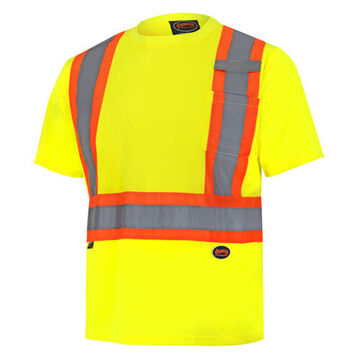 T-shirt de sécurité, unisexe, 2XL, jaune haute visibilité, vert, polyester Birdseye