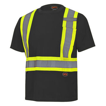 T-shirt de sécurité, Unisexe, XL, Noir, Birdseye Polyester