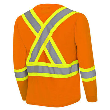 Chemise de travail de sécurité, unisexe, 4XL, orange haute visibilité, polyester