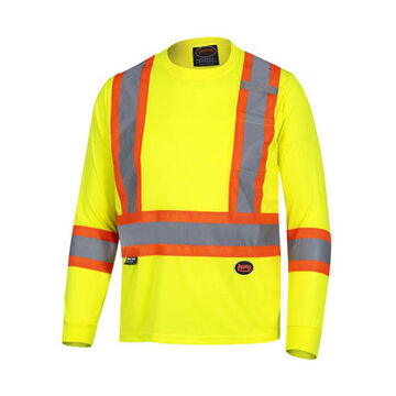 Chemise de travail de sécurité, unisexe, TG, jaune haute visibilité, vert, polyester