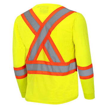 Safety Work Shirt, Unisex, XL, Hi-Viz Yellow, Green, Polyester