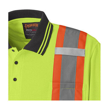 High Visibility Safety T-shirt, XL, Yellow/Green, Bird's-Eye Polyester