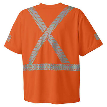 T-shirt de sécurité ultra-respirant ultra-cool, femme, grand, orange haute visibilité, tissu