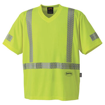 Ultra-Breathable Ultra-Cool Safety T-shirt, Women, Large, Hi-Viz Yellow, Green, Fabric