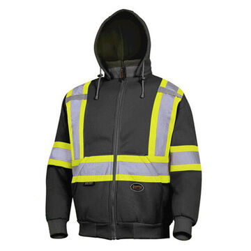 Safety Work Shirt, Unisex, Black, Polyester