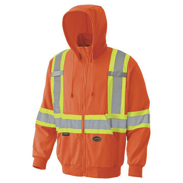Sweat à capuche en micro-polaire, 2XL, orange haute visibilité