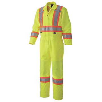 Combinaison de sécurité routière, jaune/vert, polyester