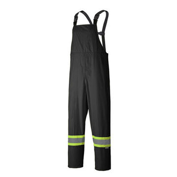 Waterproof Lightweight Safety Rain Suit, Men, Small, Black, Polyester, PVC