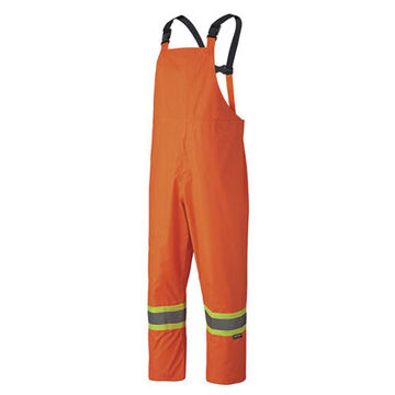 Waterproof Lightweight Safety Rain Suit, 4XL, Orange, Polyester, PVC