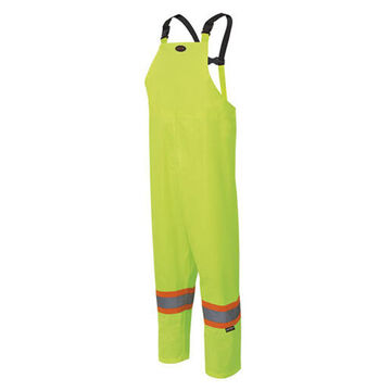 Waterproof Lightweight Safety Rain Suit, Large, Yellow/Green, Polyester, PVC