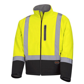 Safety Jacket, Small, Hi-Viz Yellow, Green, TPU Membrane Polyester