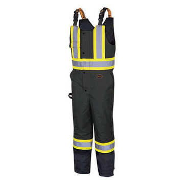 Pantalon à bavette matelassé imperméable, noir, polyester, polyuréthane, 32 pouce LG