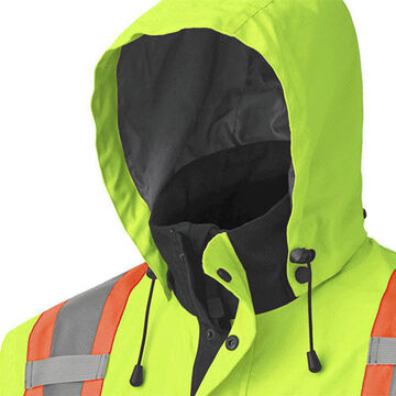 Premium Safety Jacket, Unisex, Medium, Hi-Viz Yellow, Green, PU Coated oxford Polyester