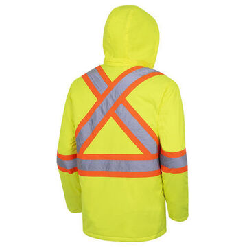 Veste de sécurité matelassée d'hiver, unisexe, grand, jaune haute visibilité, vert, polyester oxford enduit PU