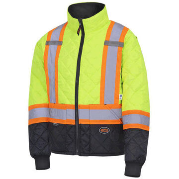 Safety Jacket Quilted Freezer, Unisex, Hi-viz Yellow, Green, Polyester