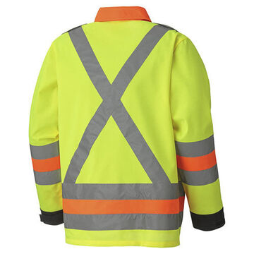 Breathable Traffic Control Safety Jacket, Unisex, 4XL, Hi-Viz Yellow, Green, Polyester