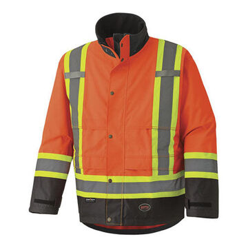 Trilobal Ripstop Safety Jacket, Unisex, Large, Hi-Viz Orange, Trilobal Ripstop Polyester