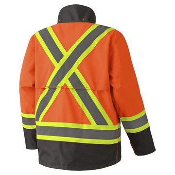 Trilobal Ripstop Safety Jacket, Unisex, Large, Hi-Viz Orange, Trilobal Ripstop Polyester