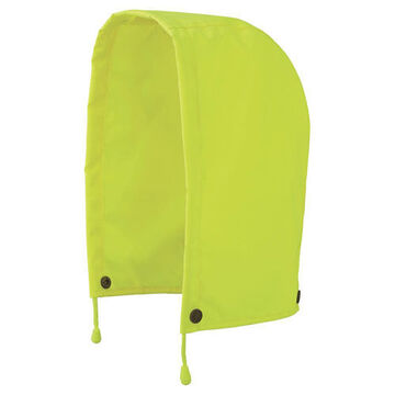 Rain Rain Hood, One-Size Fit All, Hi-Viz Yellow, Green, Polyester, Polyurethane, 0.2601 lb, Snap Closure