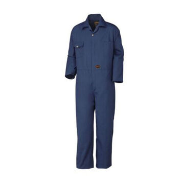 Heavy-Duty Coverall, Size 42, Navy Blue, Polyester/Cotton