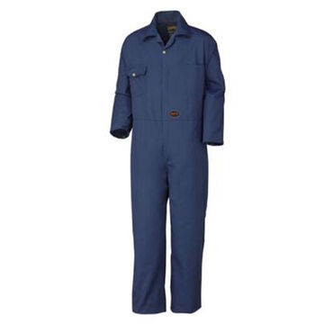 Heavy-Duty Coverall, Size 50, Navy Blue, Polyester/Cotton