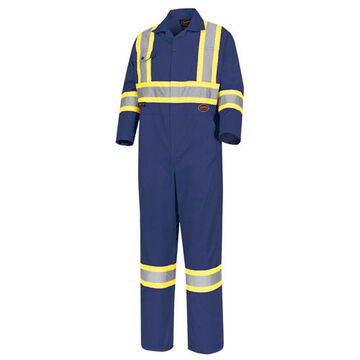 Heavy-Duty Coverall, Size 58, Navy Blue, Polyester/Cotton, 58 in Chest