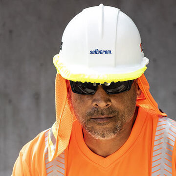 Sun Shade Hard Hat, One-size Fit All, Orange, Polyester
