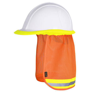 Hard Hat Sun Shade, One-Size Fit All, Orange, Polyester