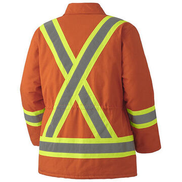 Safety Jacket, Unisex, 2XL, Orange, Cotton Duck Canvas