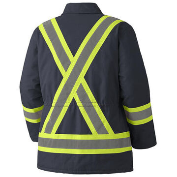 Safety Jacket, Unisex, 2XL, Navy, Cotton Duck Canvas