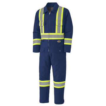 Duck Coverall, Medium, Navy Blue, Cotton, 38 to 40 in Chest