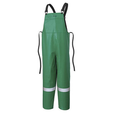Pantalon à bavette de protection FR et chimique, vert, polyester, PVC