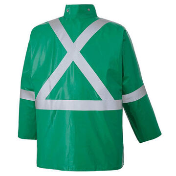 Chemical Protective Safety Jacket, Unisex, 2XL, Green, PVC/Polyester