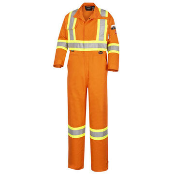 Safety Coverall, Size 58, Orange, Cotton